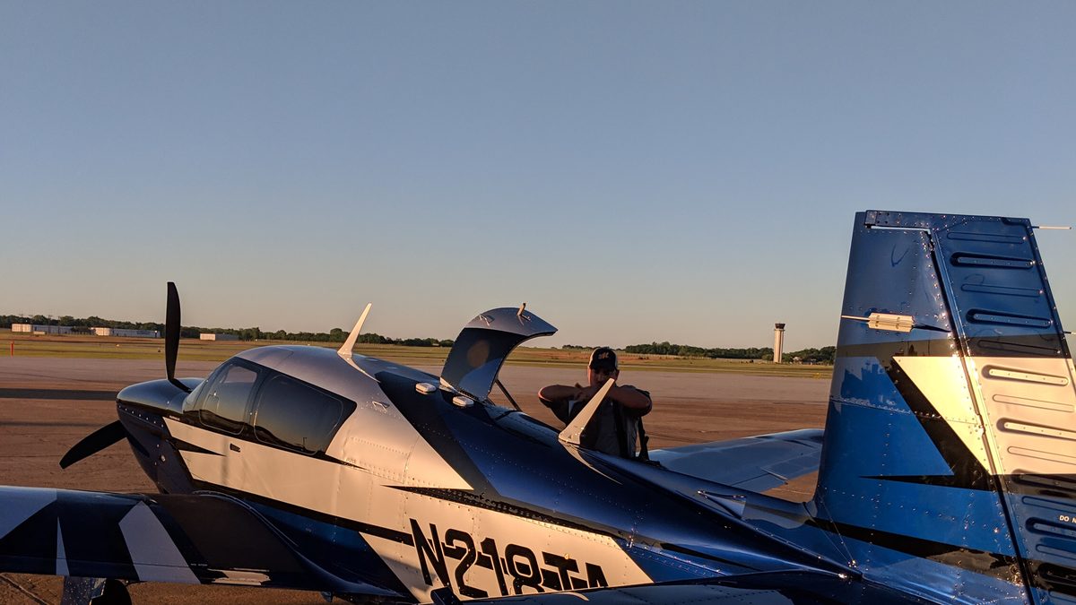 Mooney on a cross-country or at a prebuy shop