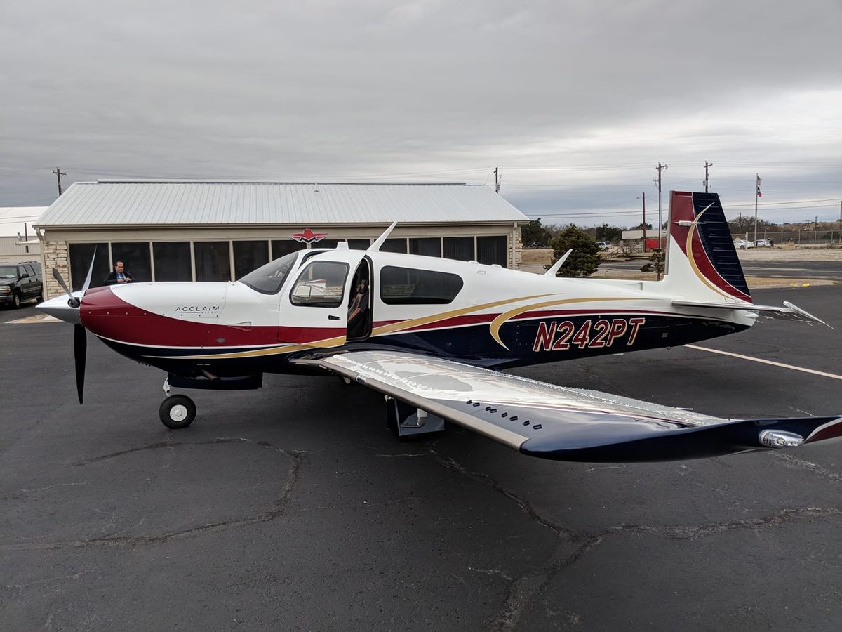 Mooney on the ramp at a Tampa Bay-area airport